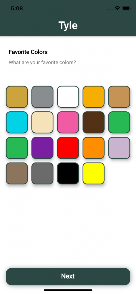 Tyle App Question Interface